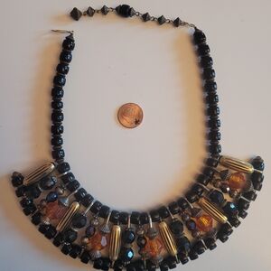 Elegant Black and Gold Beaded Necklace